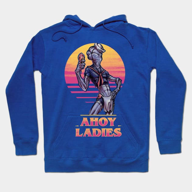 Ahoy Ladies Hoodie by Millageart